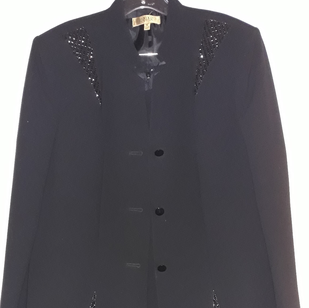 Kasper Black 2 piece skirt suit .